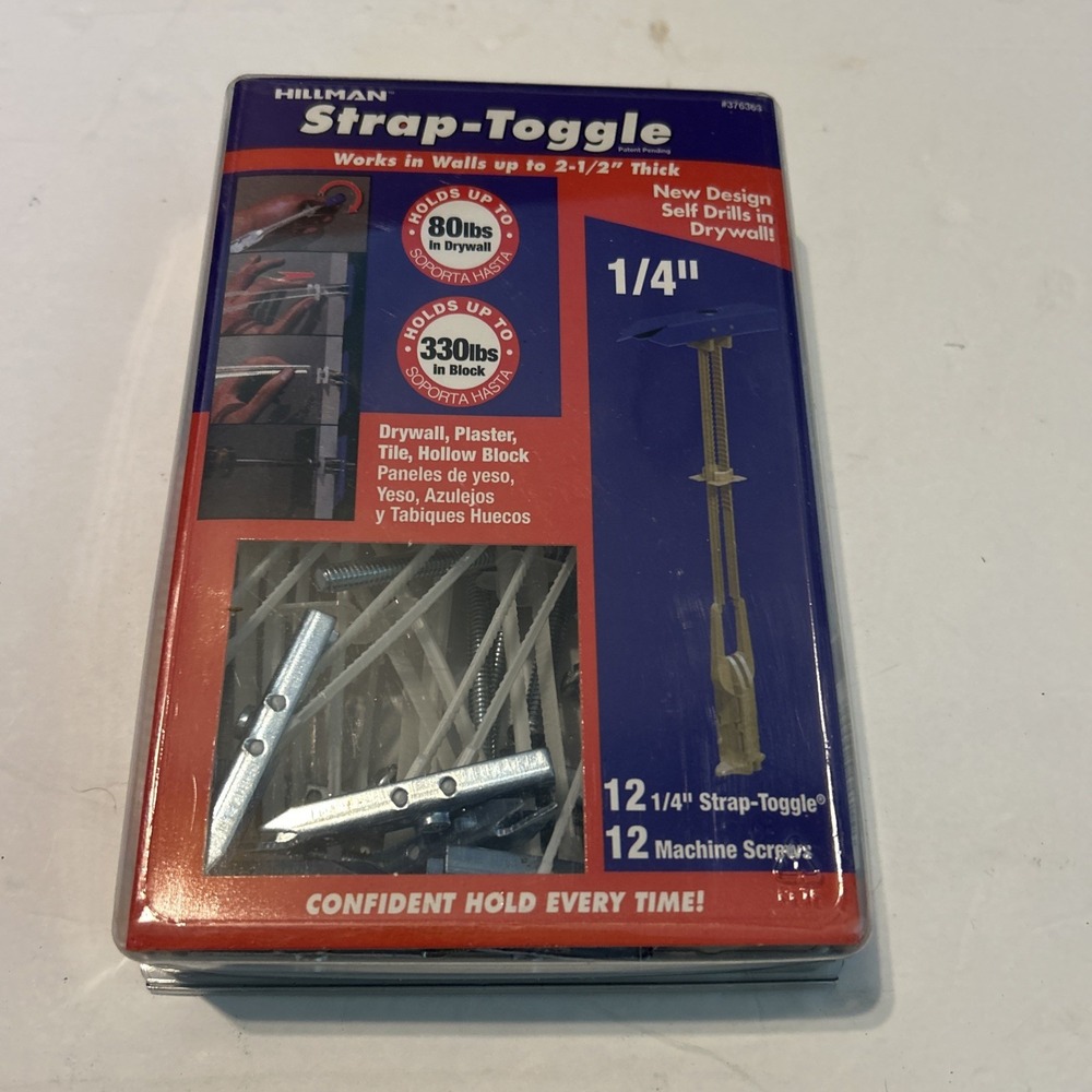 Strap Toggle Phillips Drive Round Head Zinc Plated Steel Fastener 1/4" 12 Pack